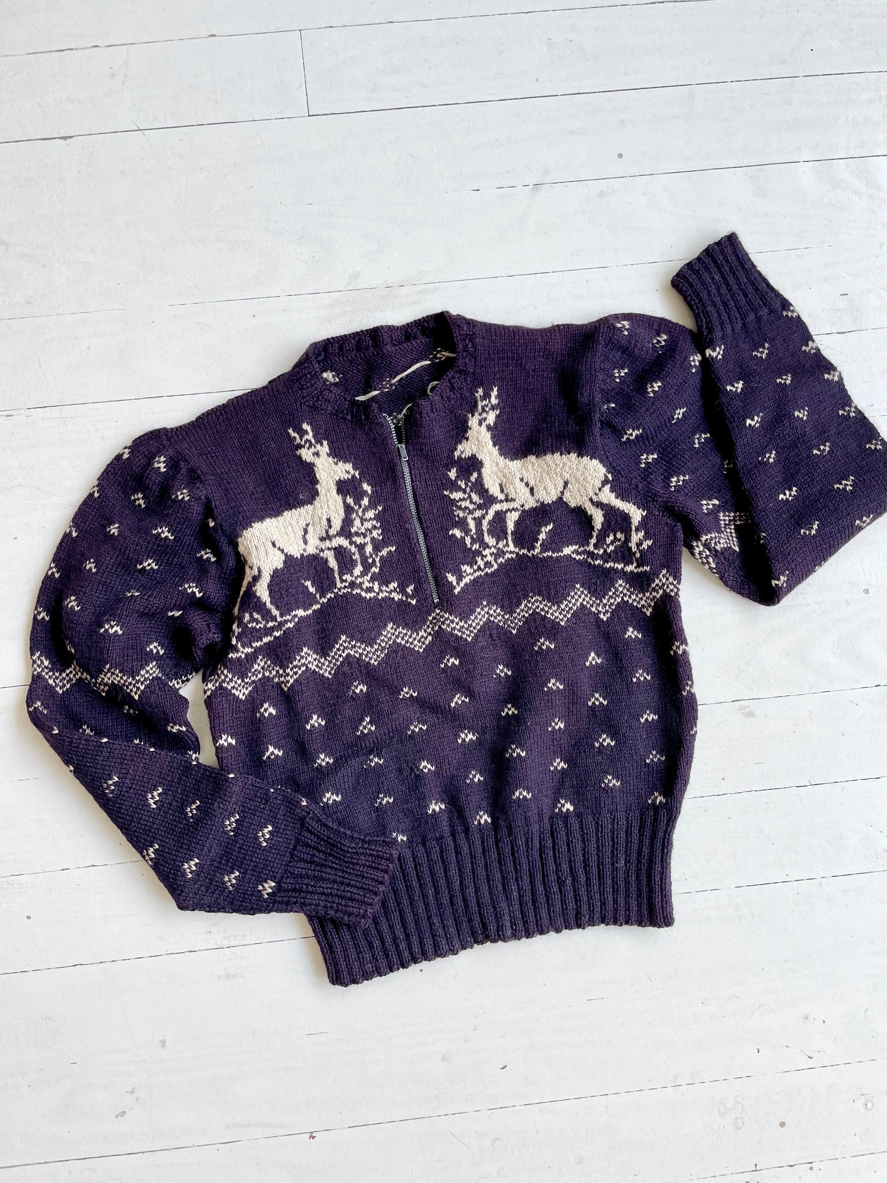 1930s Wool Stag Sweater