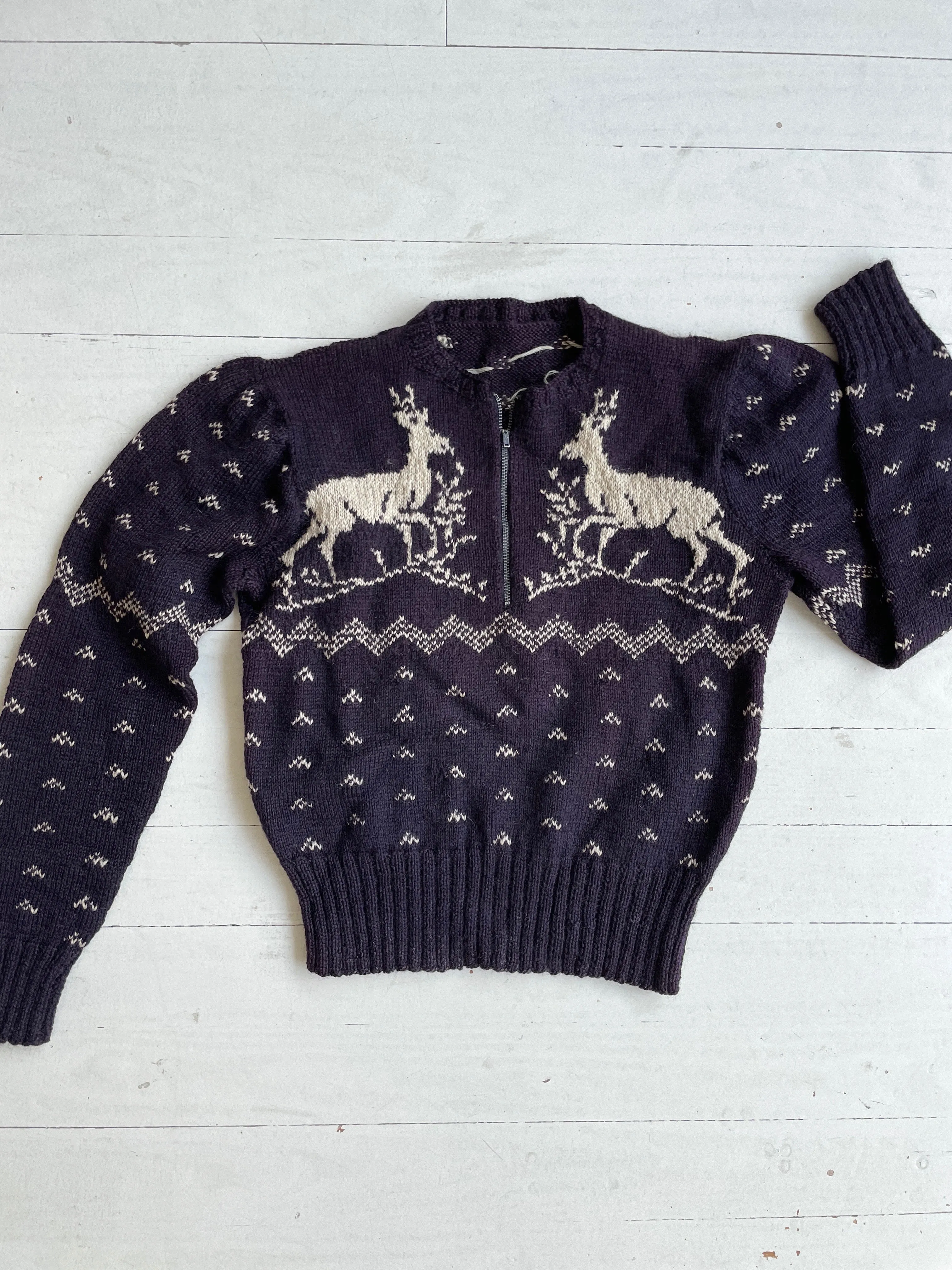 1930s Wool Stag Sweater