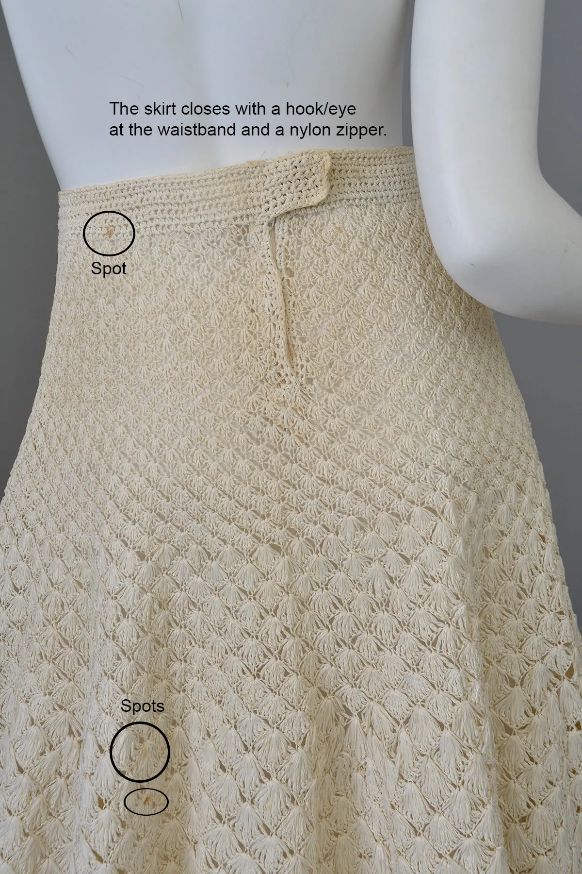 1950s Pearl Woven Raffia Full Skirt