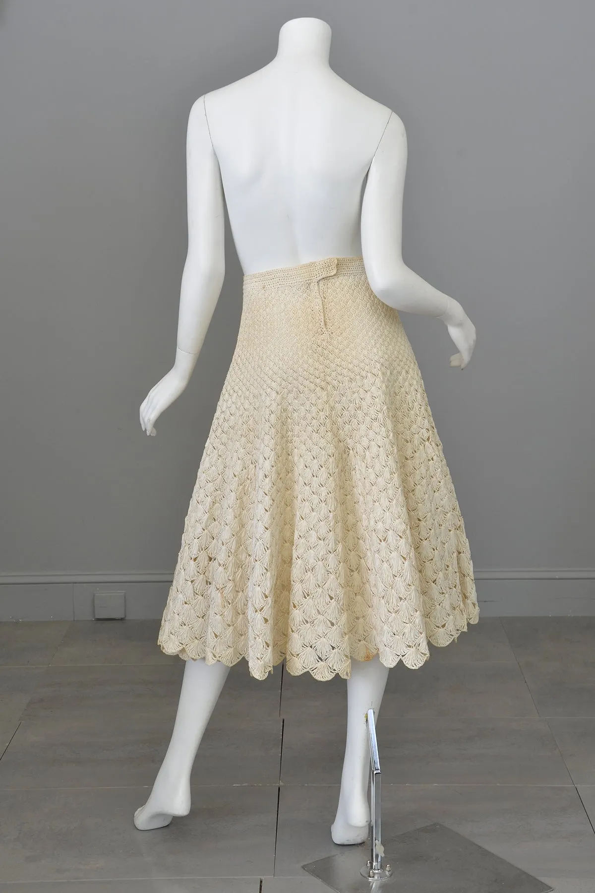 1950s Pearl Woven Raffia Full Skirt