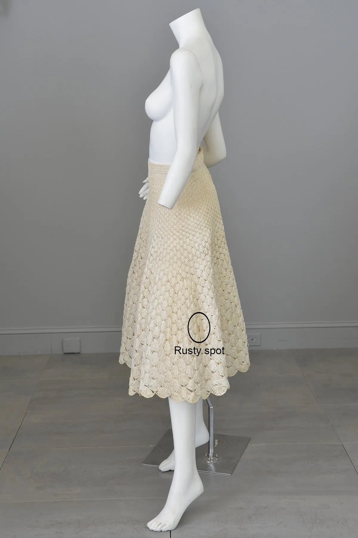 1950s Pearl Woven Raffia Full Skirt