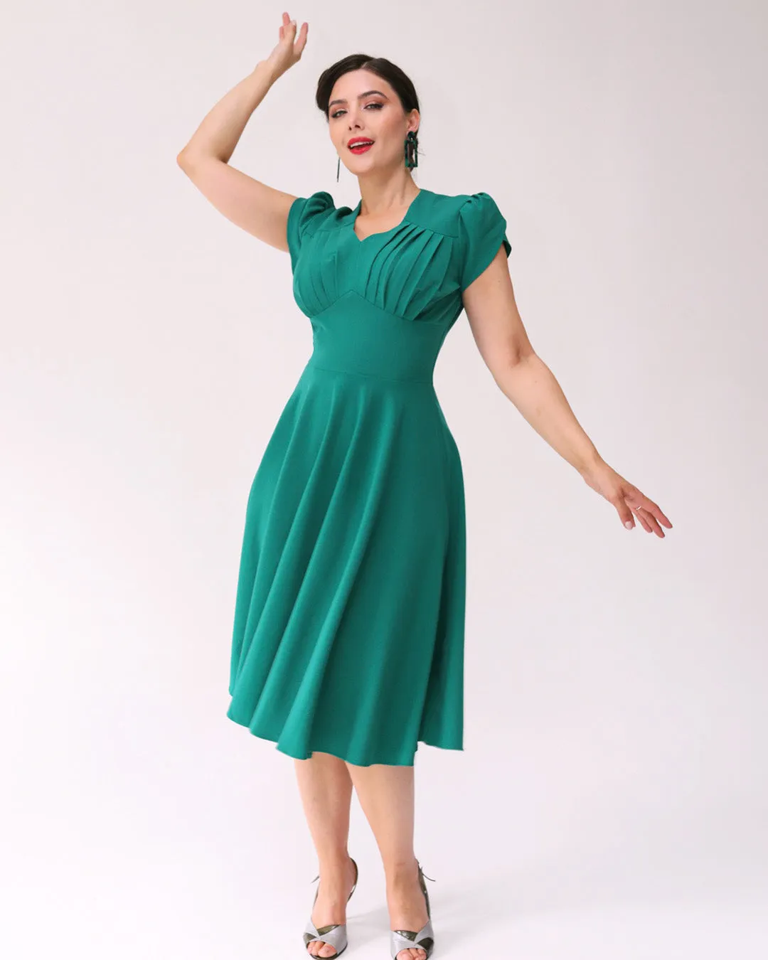 1950s Retro Swing Dress - Emerald