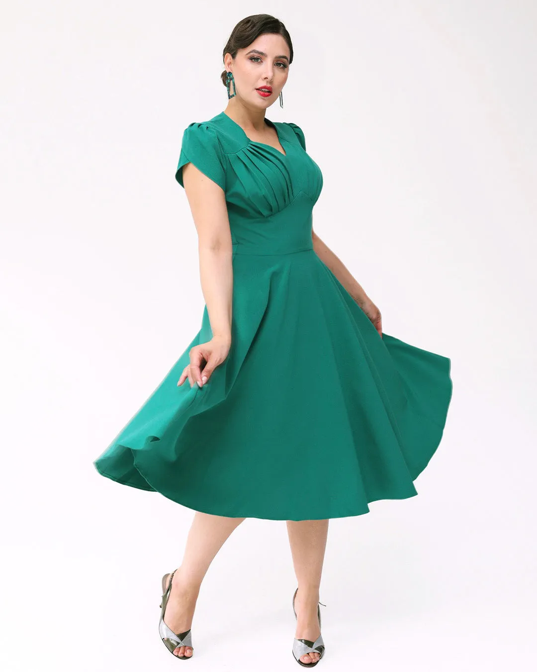 1950s Retro Swing Dress - Emerald