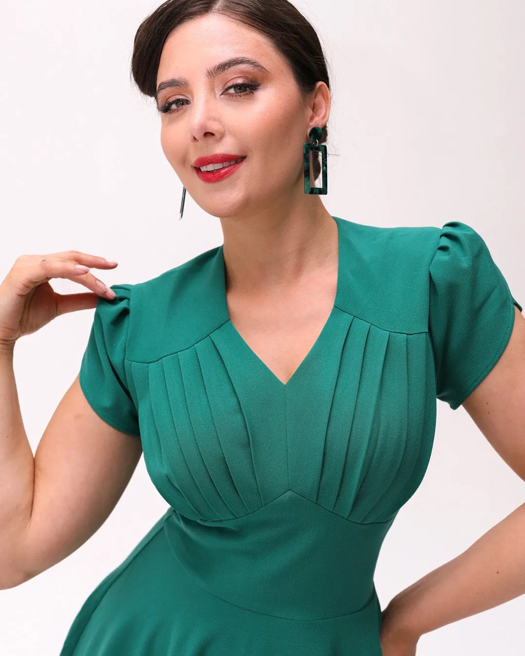 1950s Retro Swing Dress - Emerald