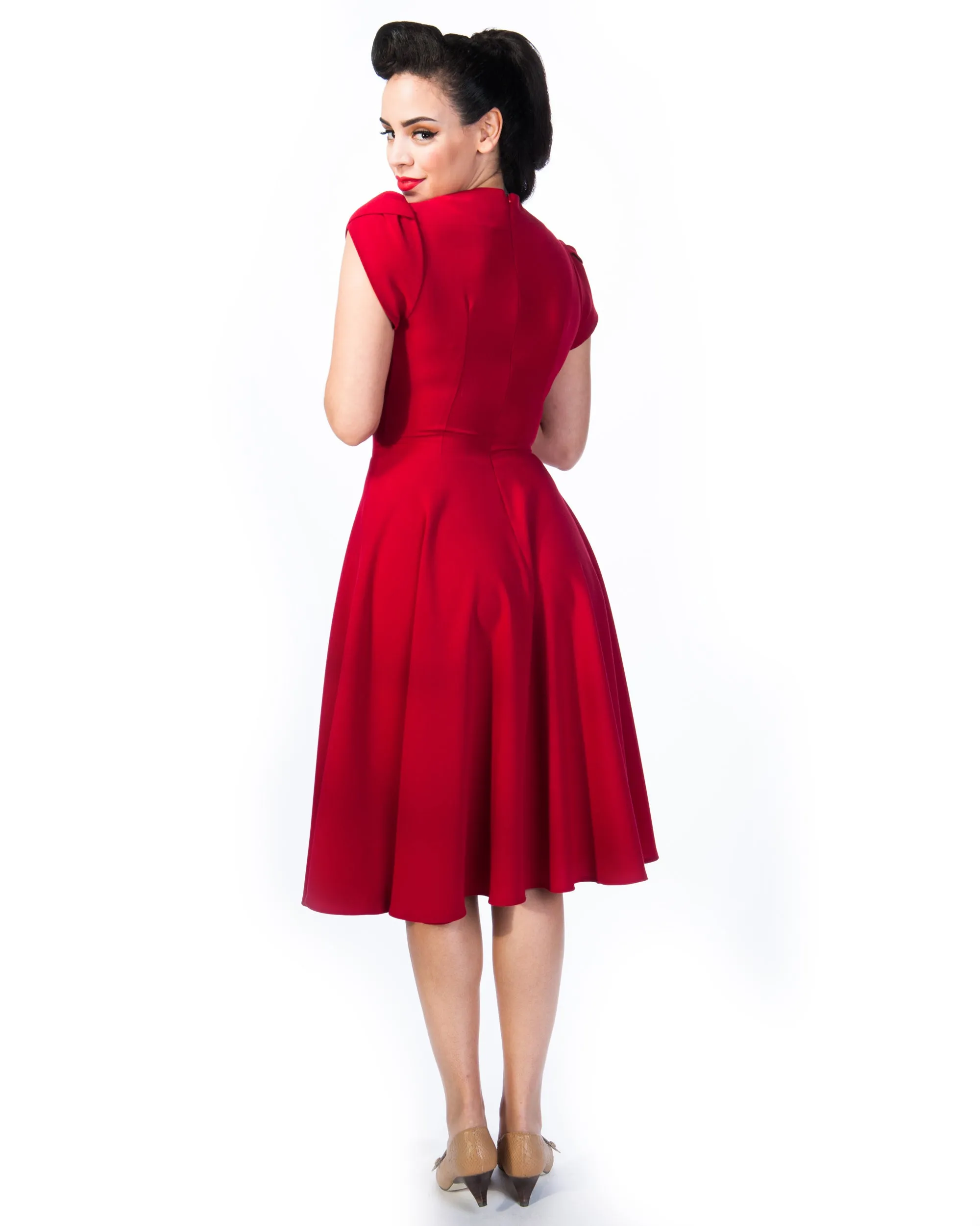 1950s Retro Swing Dress in Red