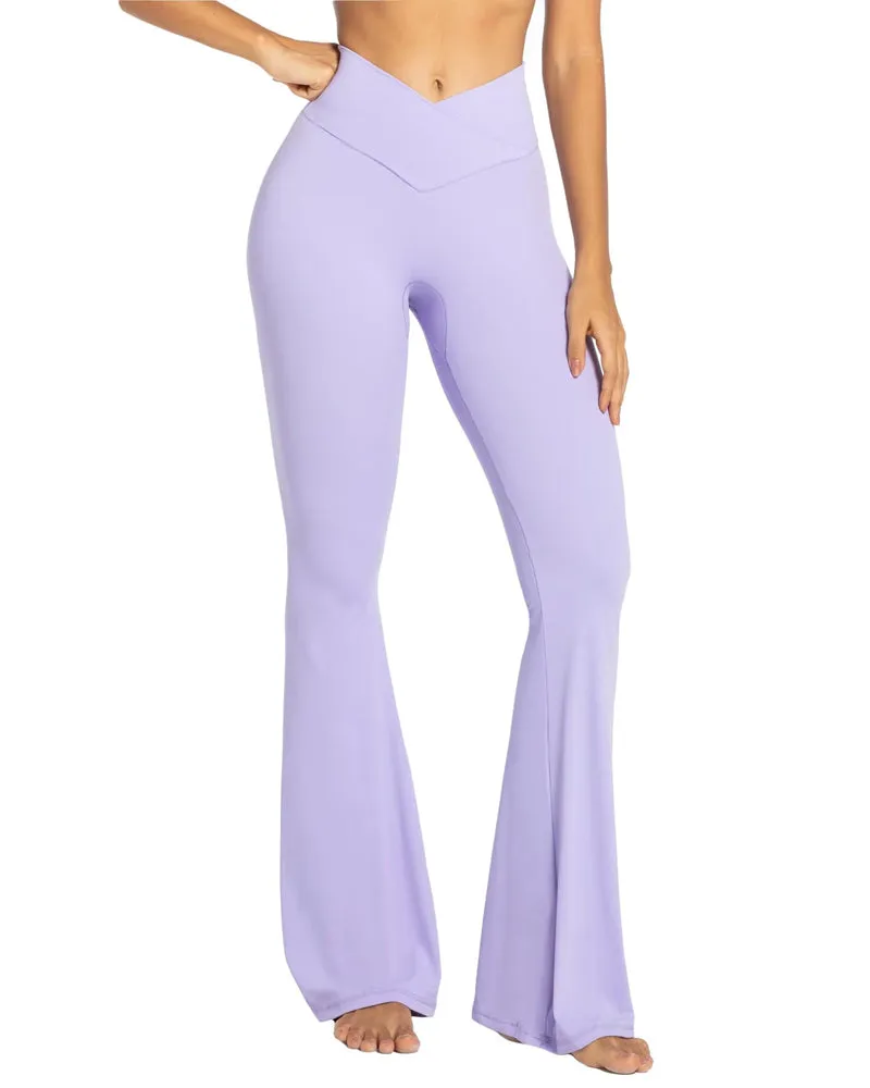 32'' Women's Cross Waist Flared Leggings