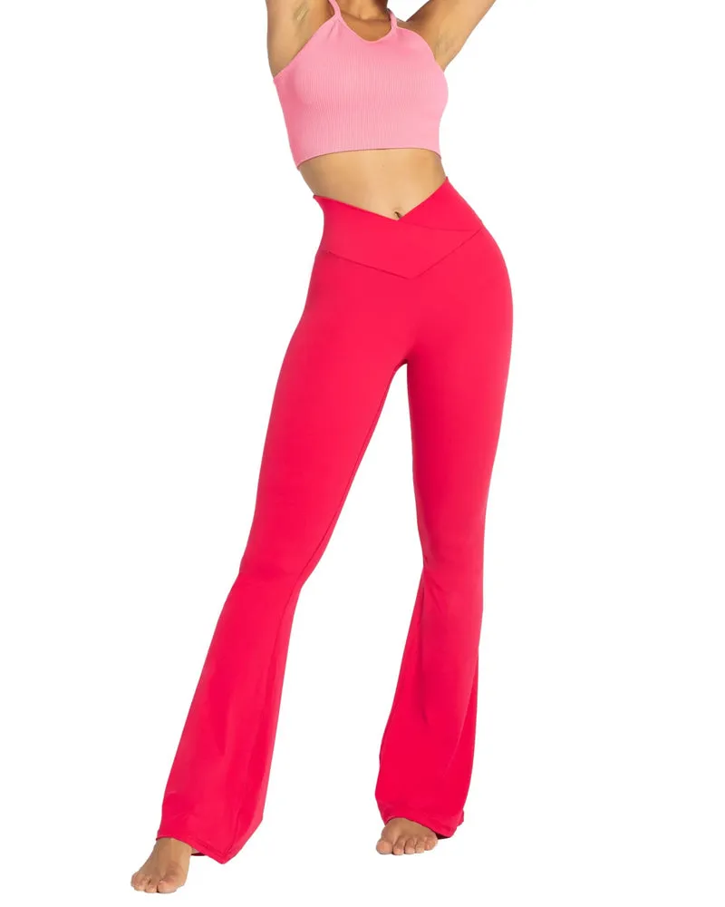 32'' Women's Cross Waist Flared Leggings