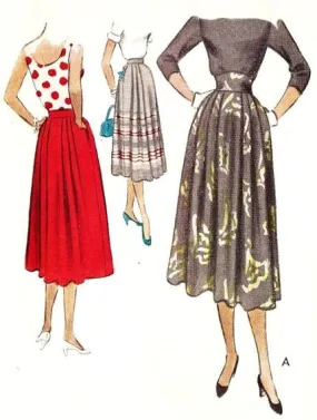 50 LOVELY Skirt Pattern McCall 8296 Shaped and Raised Waistband or Regular Softly Pleated Skirt Waist 28 Vintage Sewing Pattern