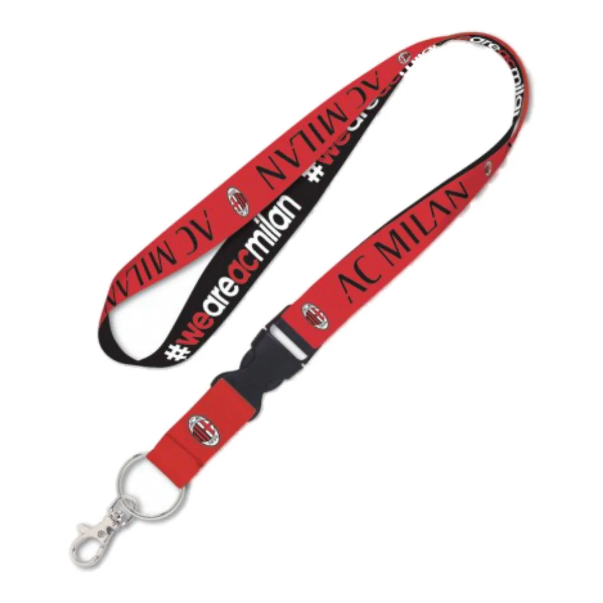 AC Milan WinCraft Red & Black #weareacmilan Durable Breakaway Lanyard