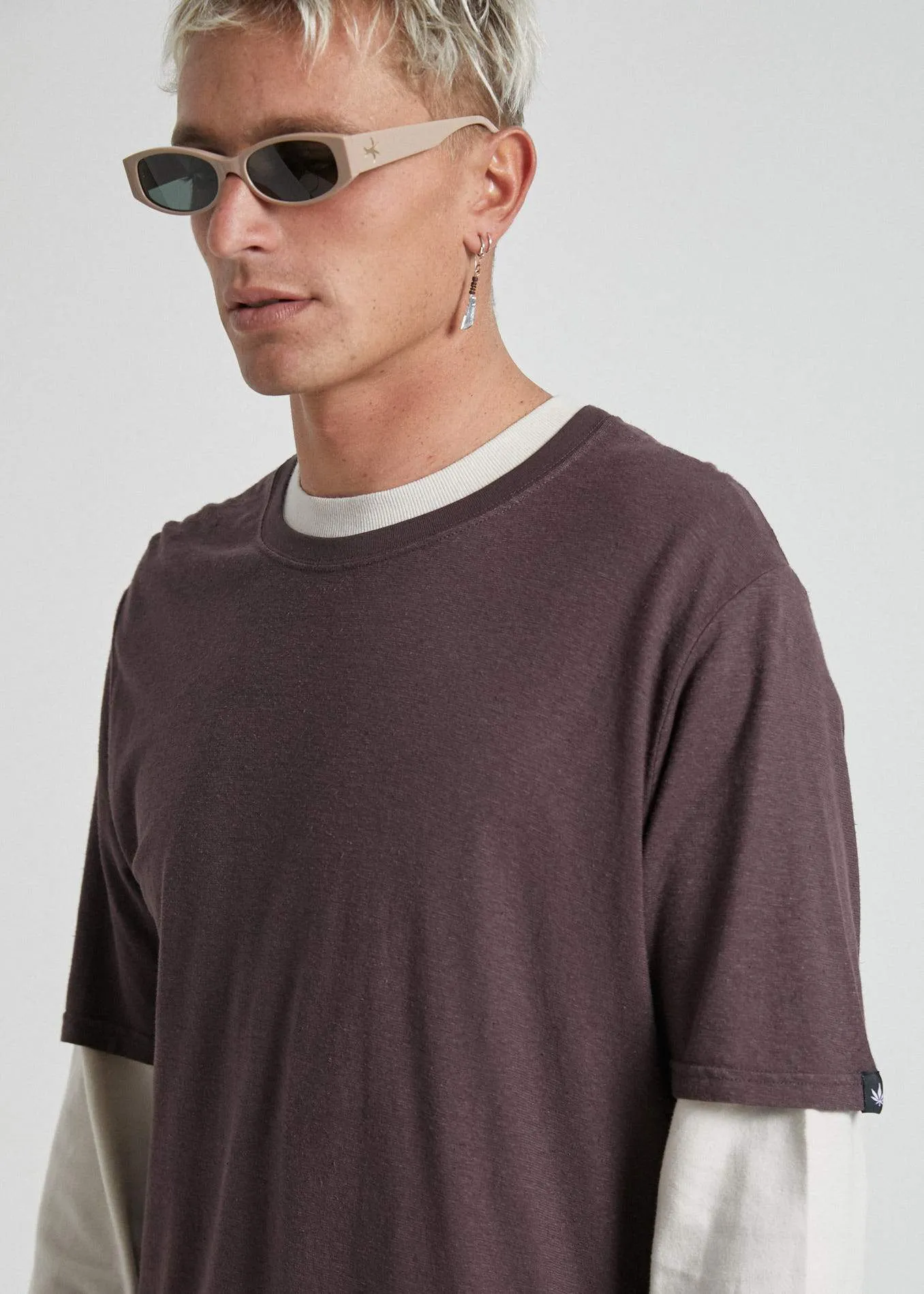 Afends Mens Classic - Hemp Standard Fit Tee - Mulberry