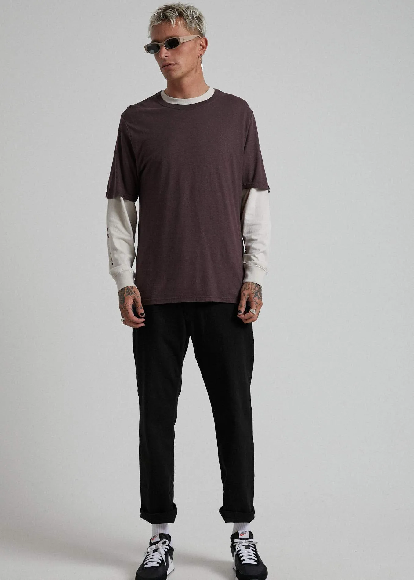 Afends Mens Classic - Hemp Standard Fit Tee - Mulberry