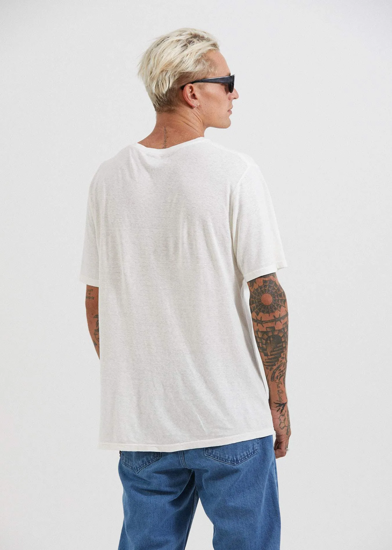 Afends Mens Classic - Hemp Standard Fit Tee - White