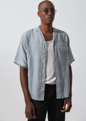 Afends Mens Elvis - Hemp Cuban Short Sleeve Shirt - Pastel Blue