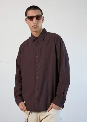 Afends Mens Everyday - Hemp Long Sleeve Shirt - Mulberry