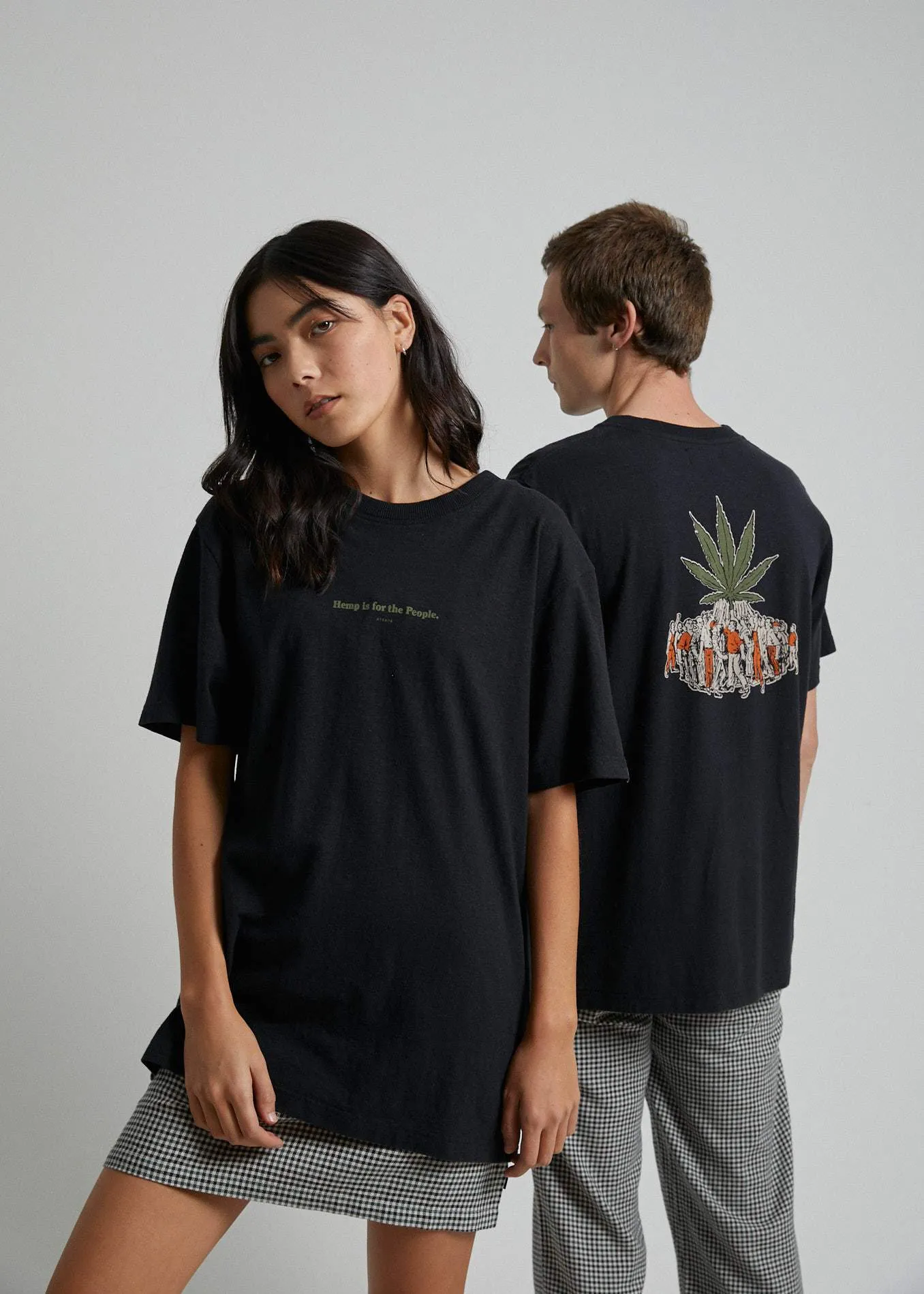 Afends Mens For The People - Hemp Retro Fit Tee - Black