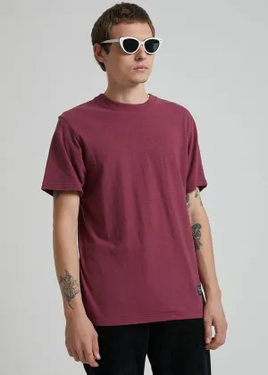 Afends Mens New Order - Hemp Retro Fit Tee - Port