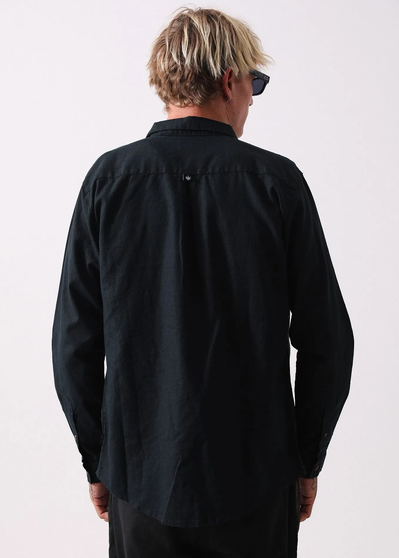 Afends Mens Overthrow - Hemp Long Sleeve Shirt