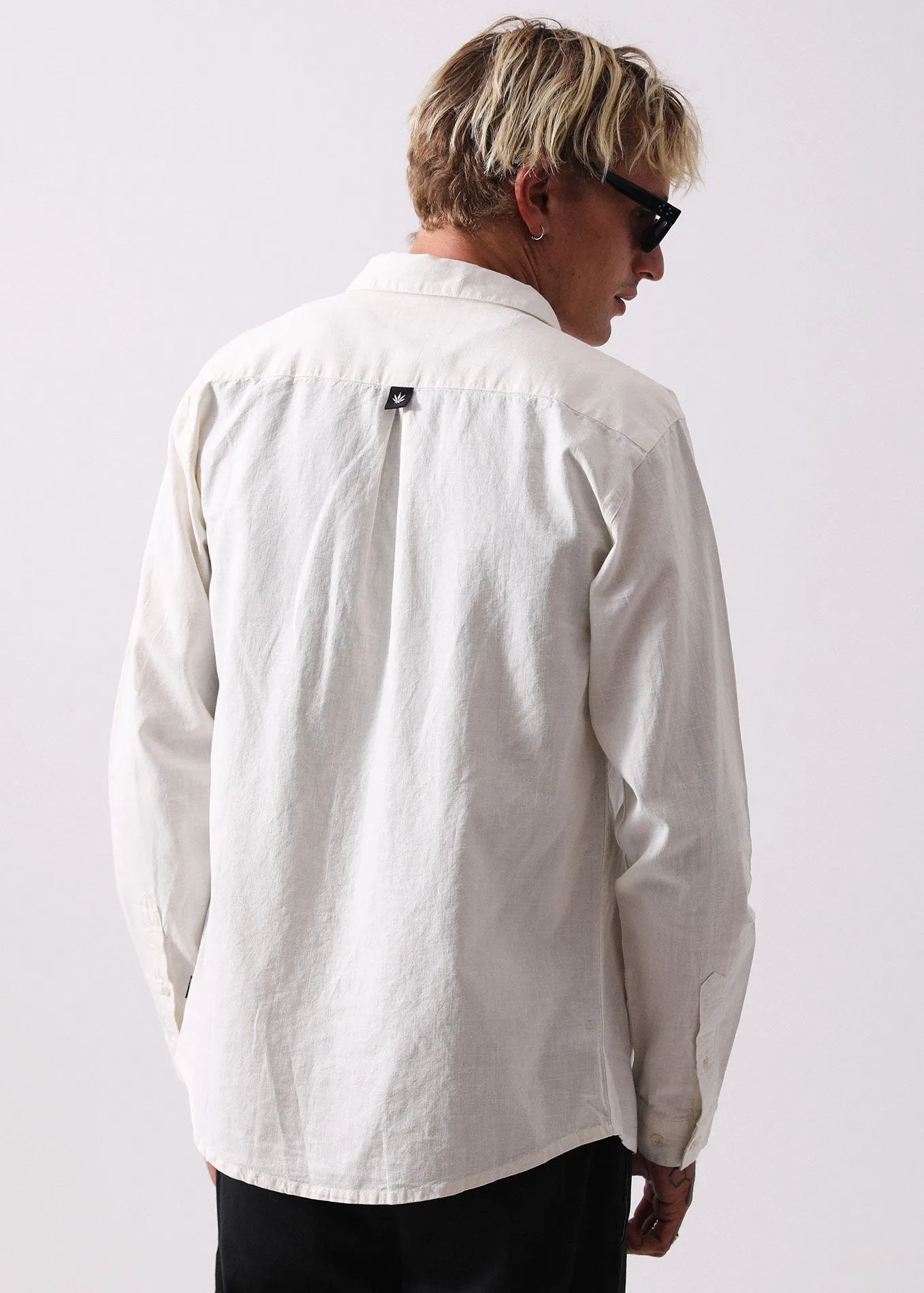 Afends Mens Overthrow - Hemp Long Sleeve Shirt