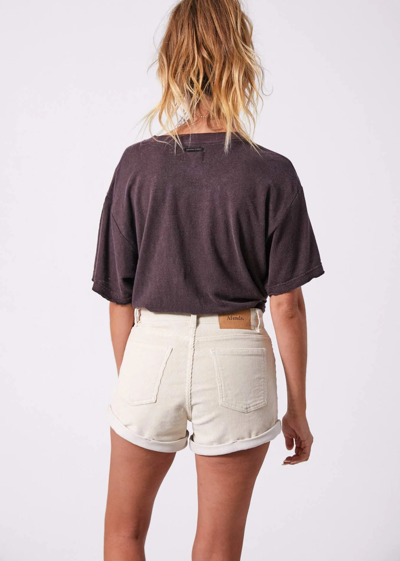 Afends Womens Slay - Hemp Oversized Tee - Mulberry