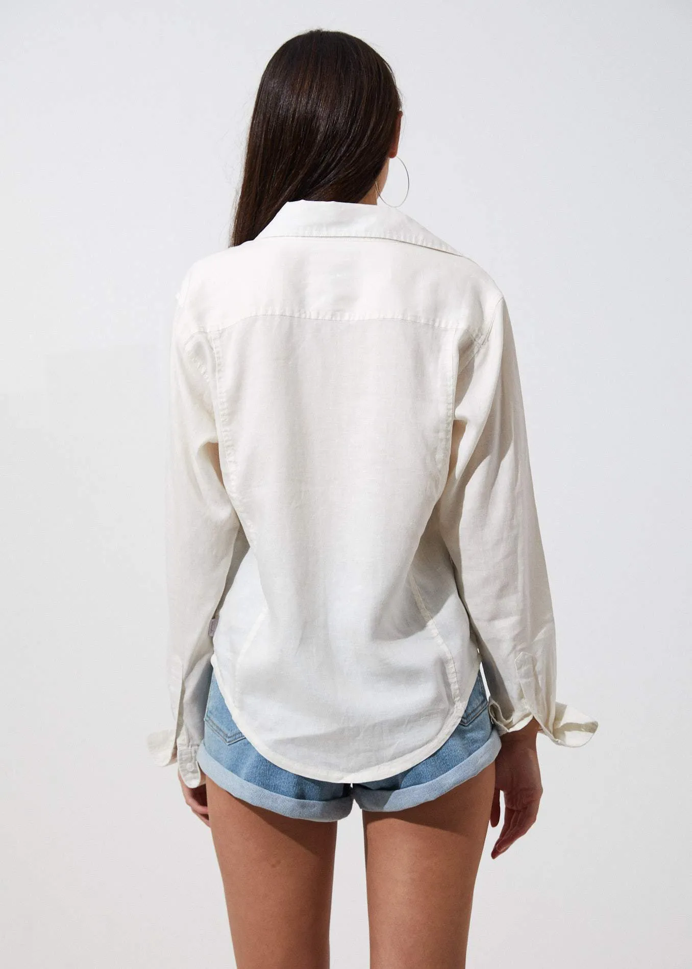 Afends Womens Tori - Hemp Long Sleeve Shirt - White