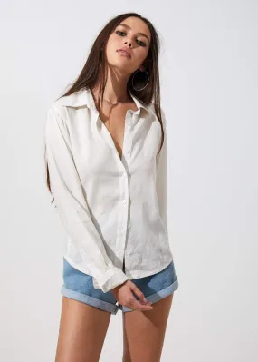 Afends Womens Tori - Hemp Long Sleeve Shirt - White