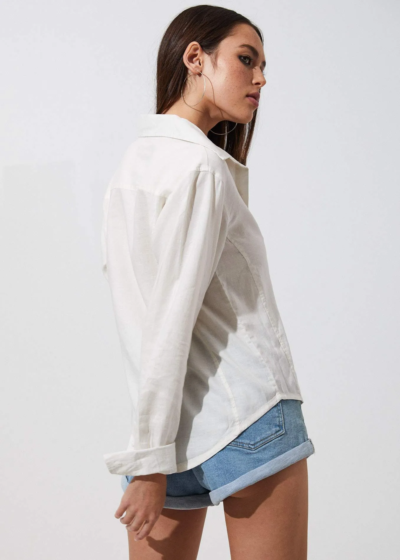 Afends Womens Tori - Hemp Long Sleeve Shirt - White