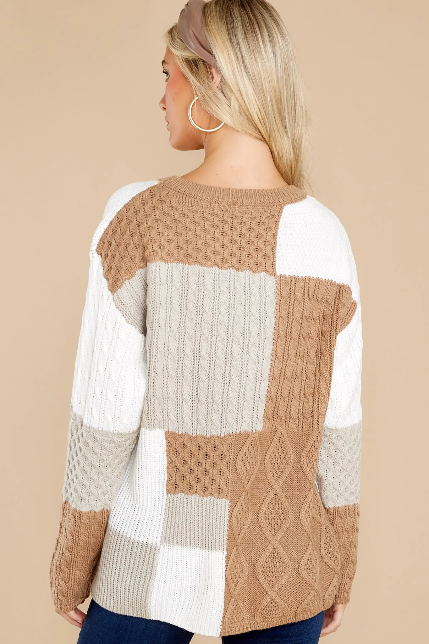 Always Remember Mocha Colorblock Sweater