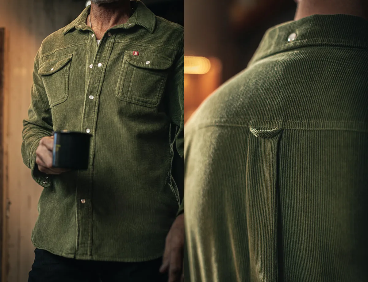 &SONS Sunday Shirt Corduroy Army Green