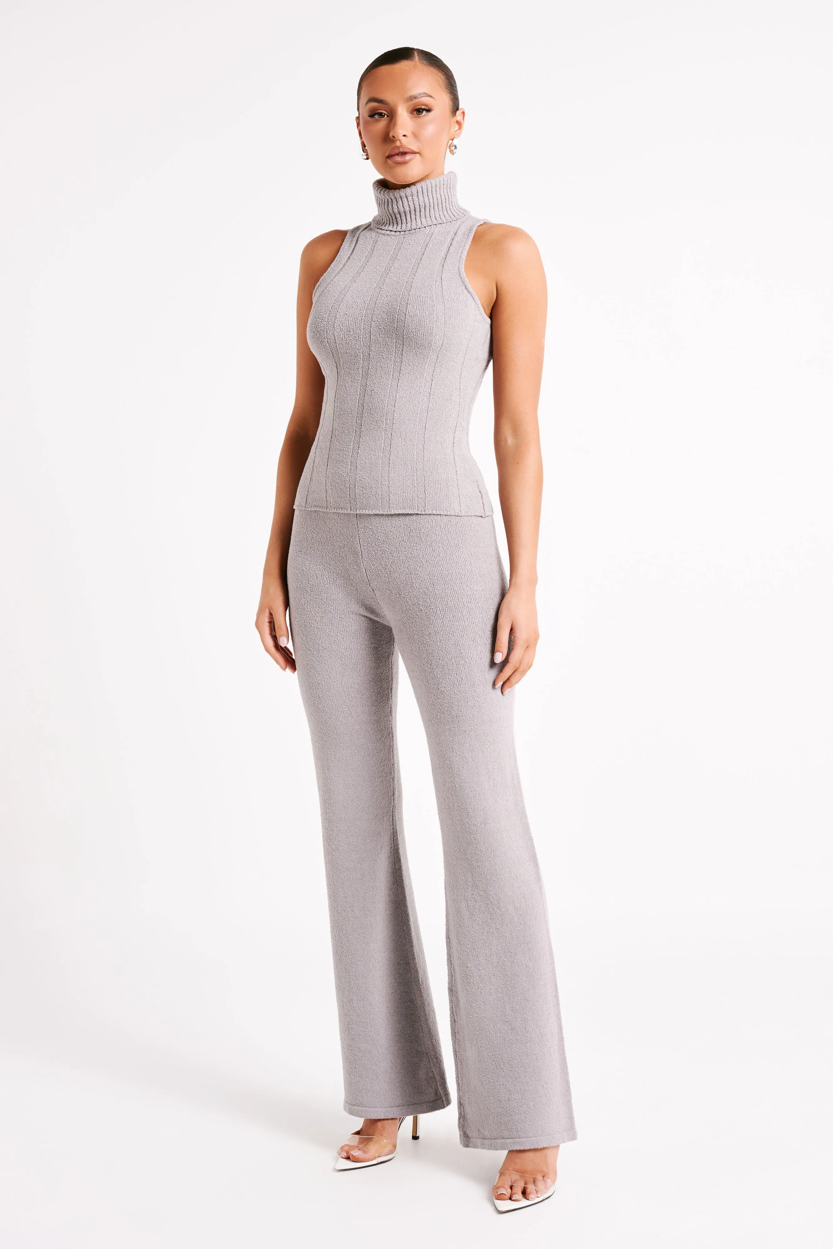 Angelina Knit Pants - Grey Marle