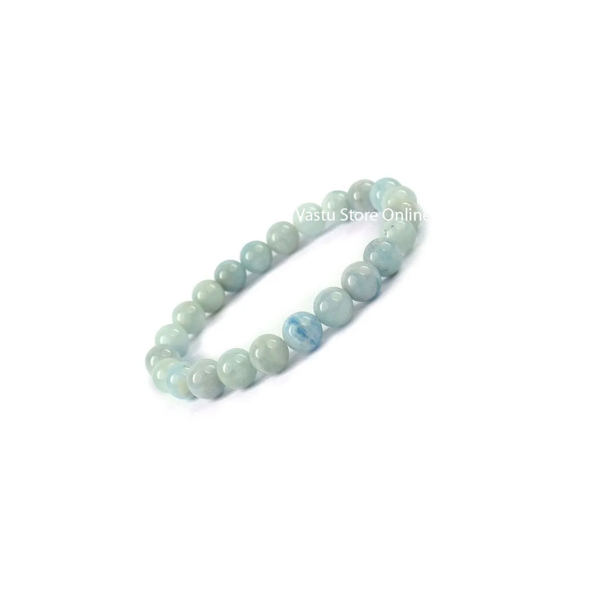 Aquamarine Round Crystal Bracelet