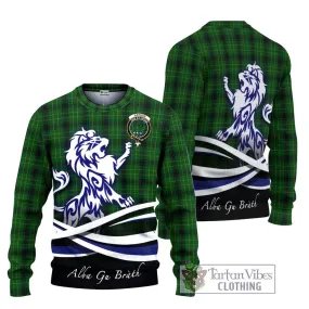 Arthur Highland Tartan Ugly Sweater with Alba Gu Brath Regal Lion Emblem