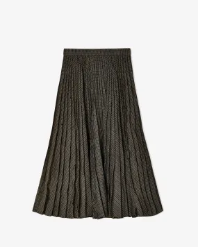 Balenciaga - Women's Pleated Skirt - (Khaki/Navy)