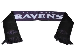 Baltimore Ravens FC Purple Black Reversible Split Logo Acrylic Knit Winter Scarf