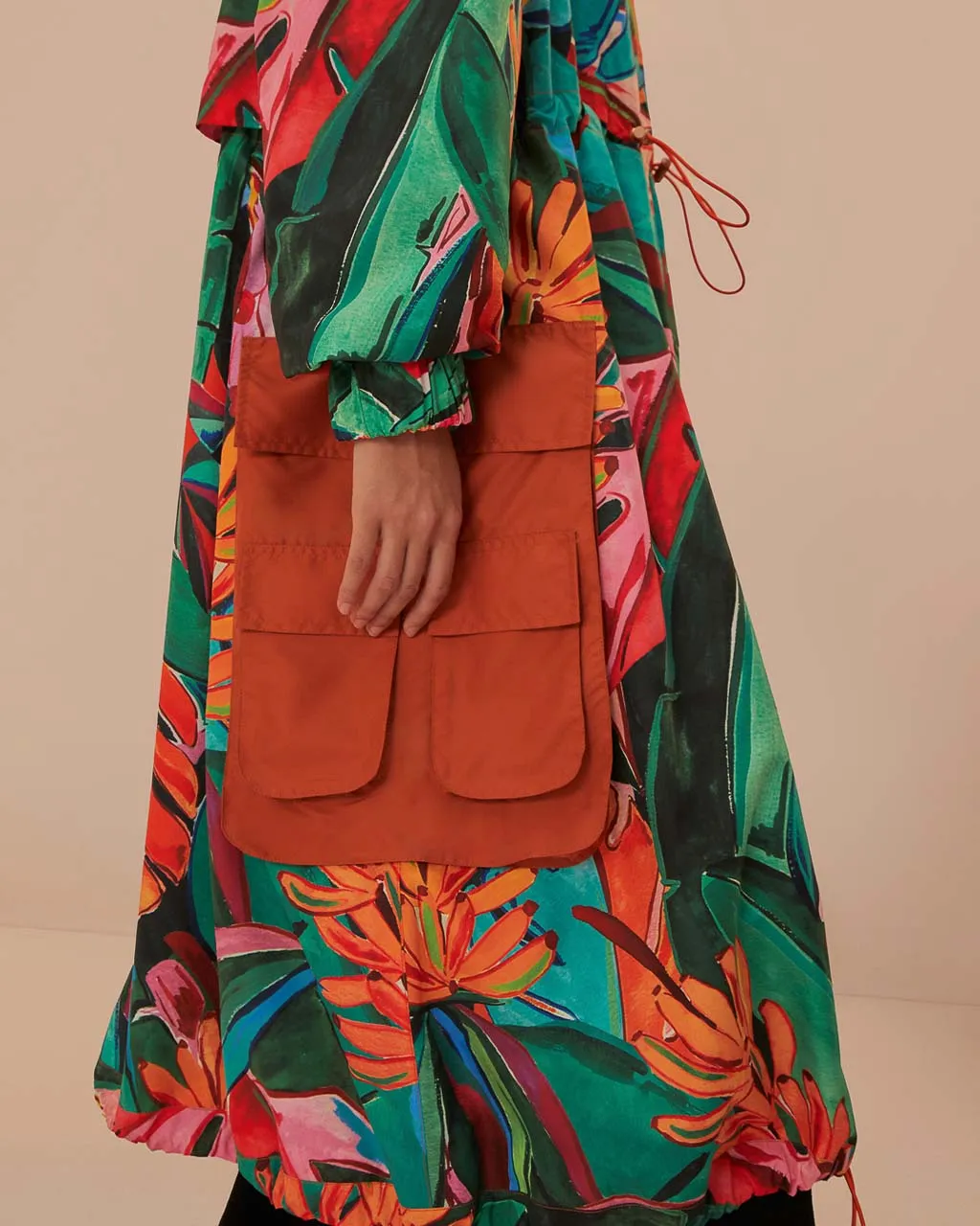 Banana Foliage Maxi Raincoat