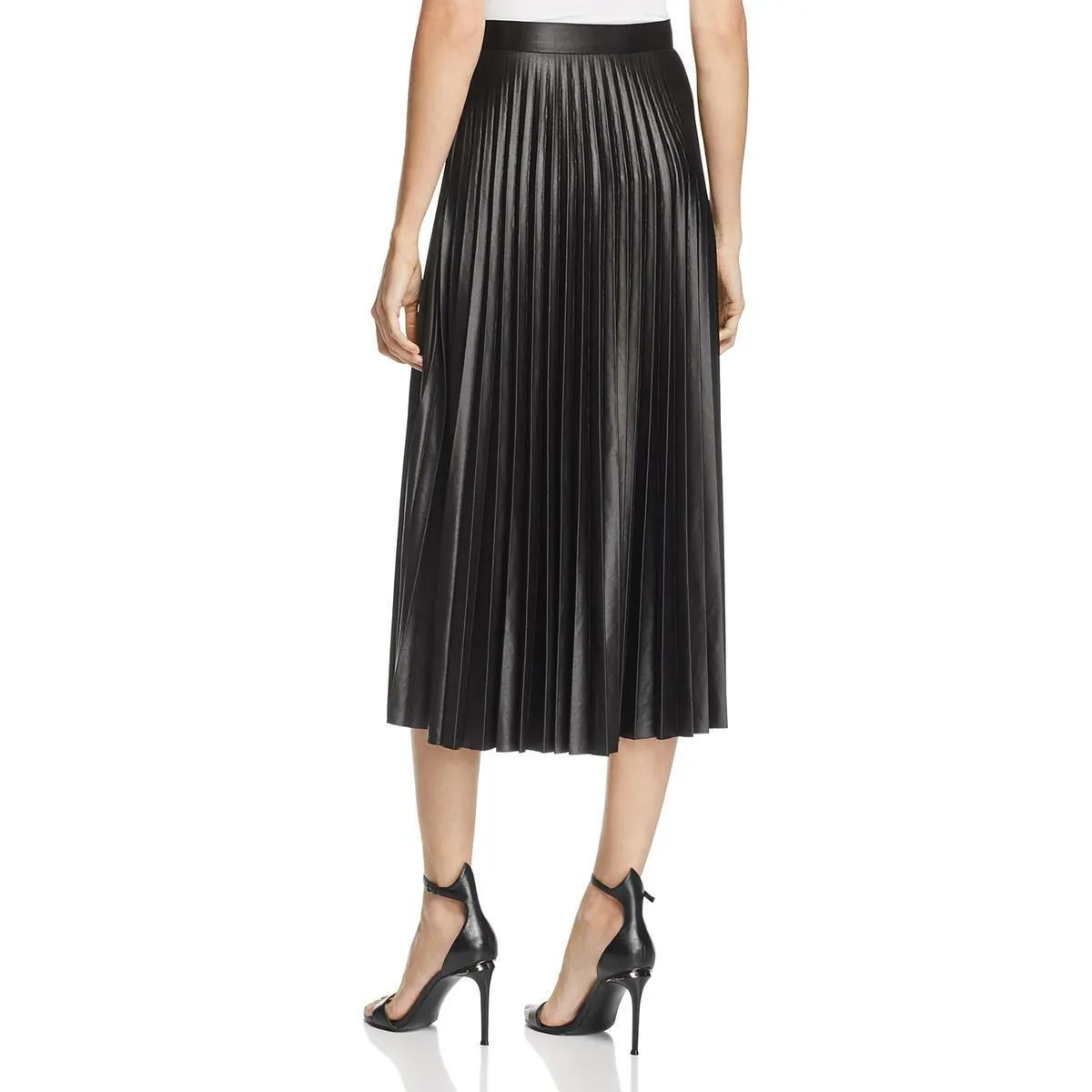 Bardot Womens Rada Shimmer Mid-Calf Pleated Skirt, Size Medium