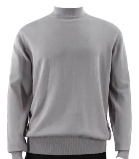 Bassiri L/S Mock-Neck Silver Sweater 630