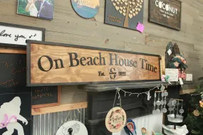 Beach House Vacation Home Monogram Custom Ranch Rustic Sign Wooden Laser Cut Single Doublesided  Giftable Personalized 3D Raised Letters