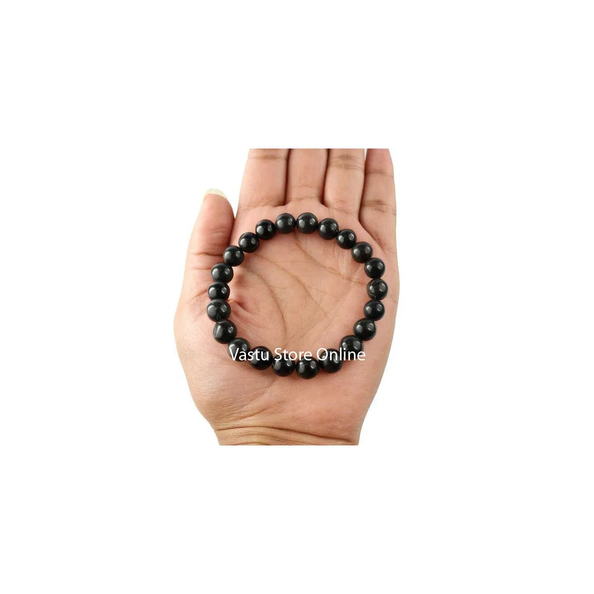 Black Agate Round Crystal Bracelet
