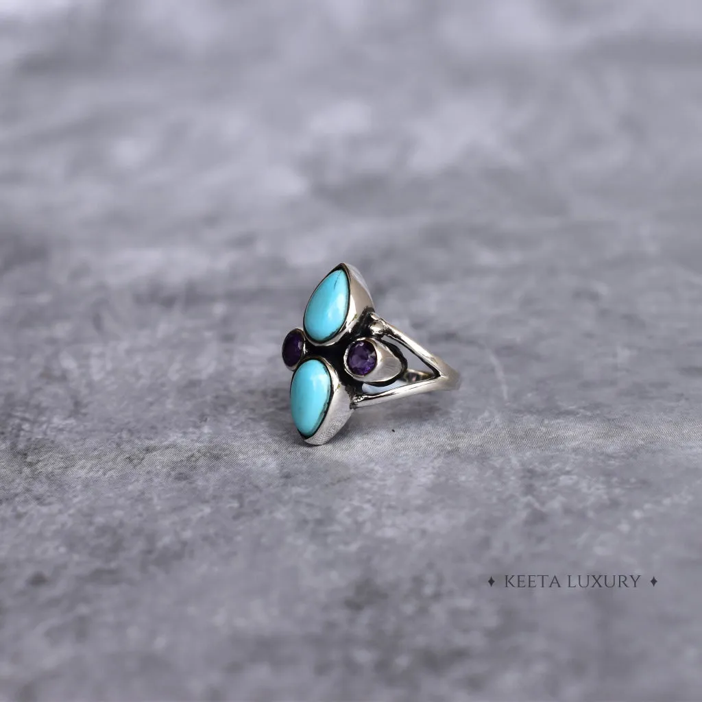 Boho Blend - Turquoise and Amethyst Ring