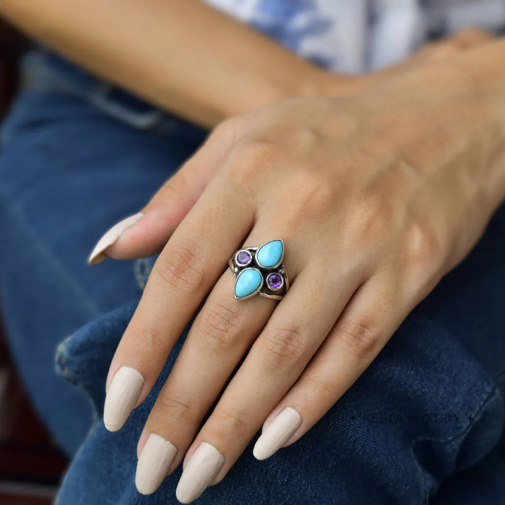 Boho Blend - Turquoise and Amethyst Ring