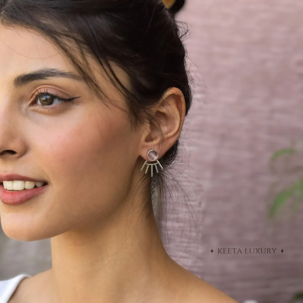 Boho Elegance - Rose Quartz  Studs