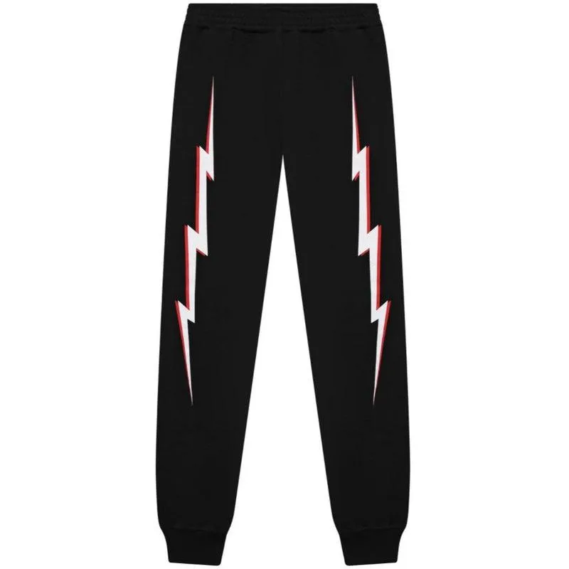 Boys Black Lightening Bolt Joggers