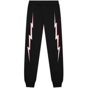 Boys Black Lightening Bolt Joggers