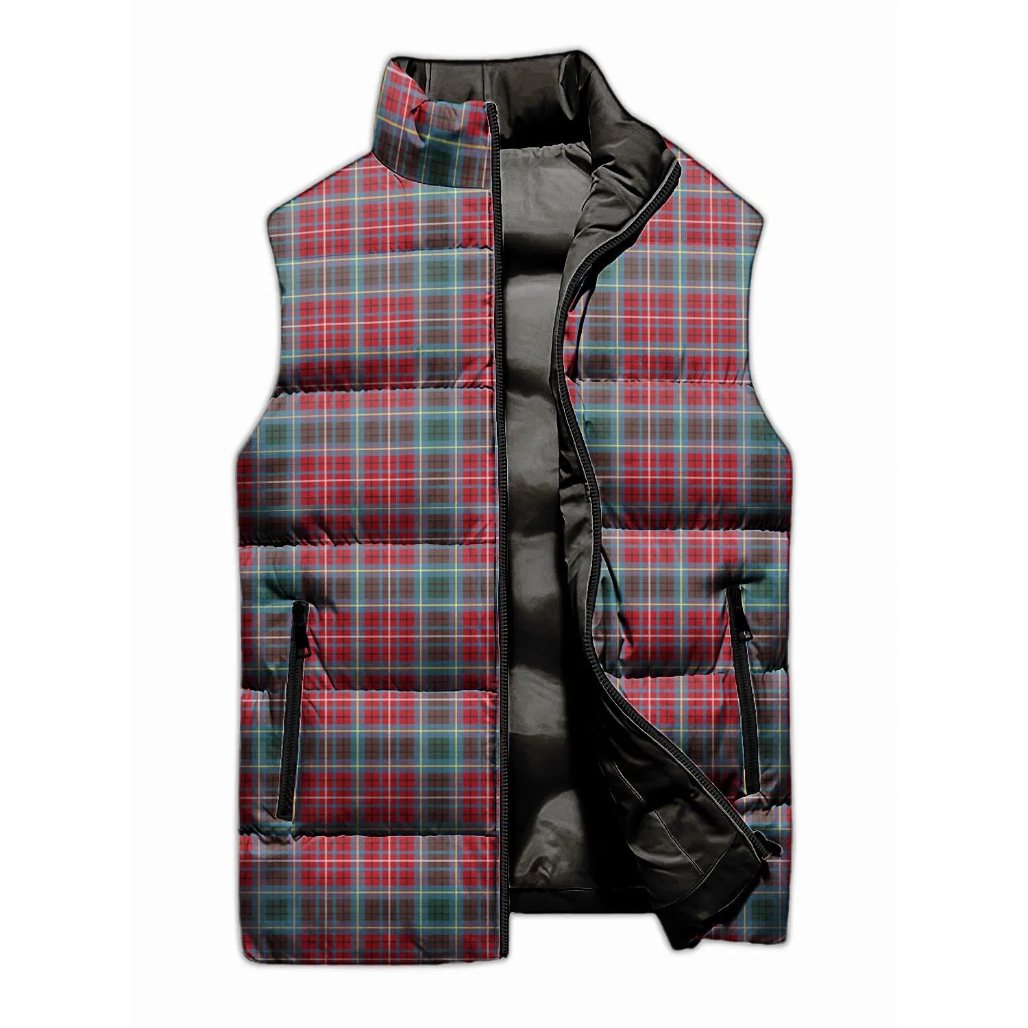 British Columbia Province Canada Tartan Sleeveless Puffer Jacket