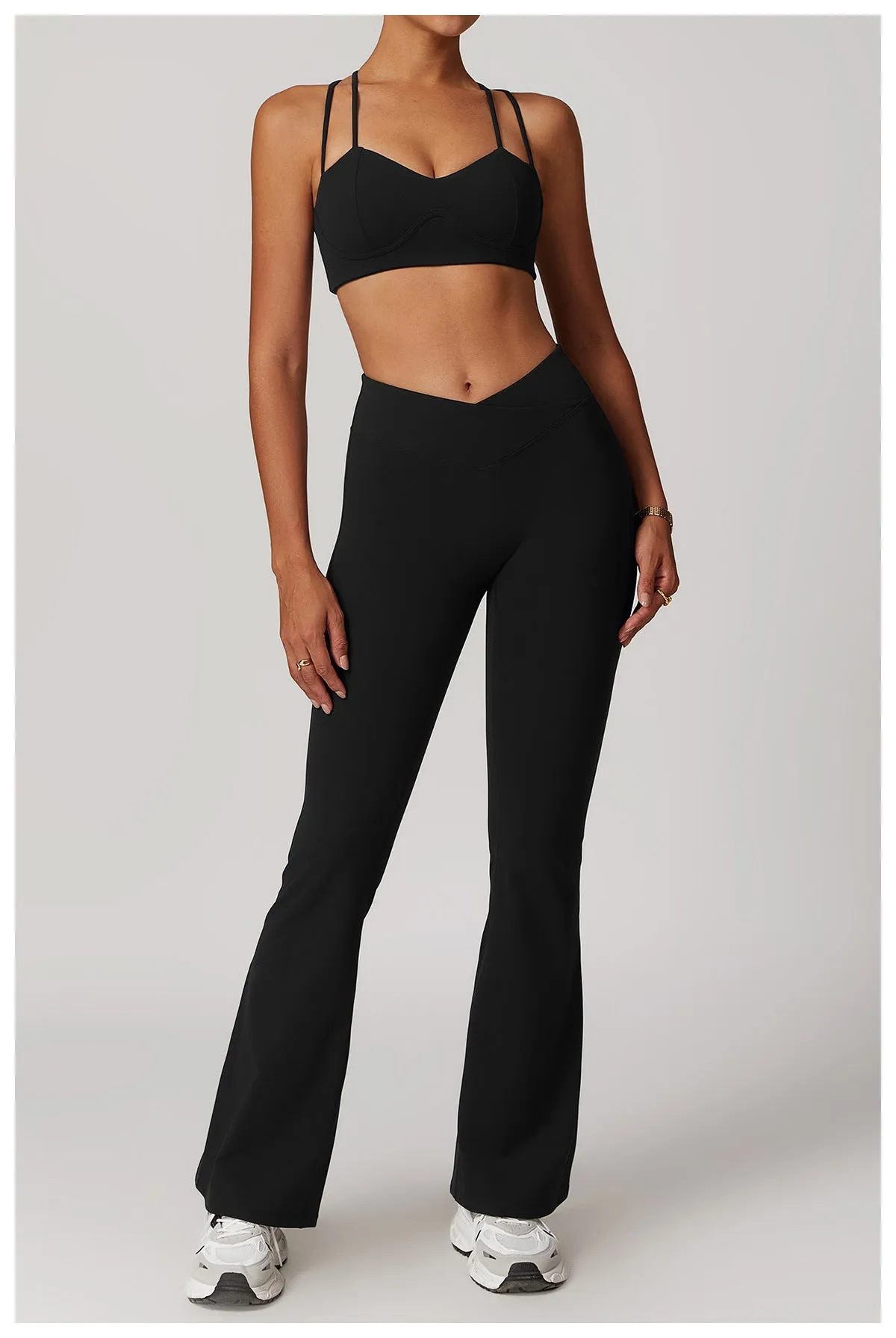 Brushed Crossback High-Waisted Yoga Flare Pants