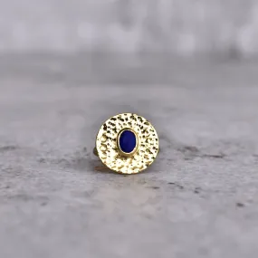 Captivating Hammered - Lapis Lazuli Ring