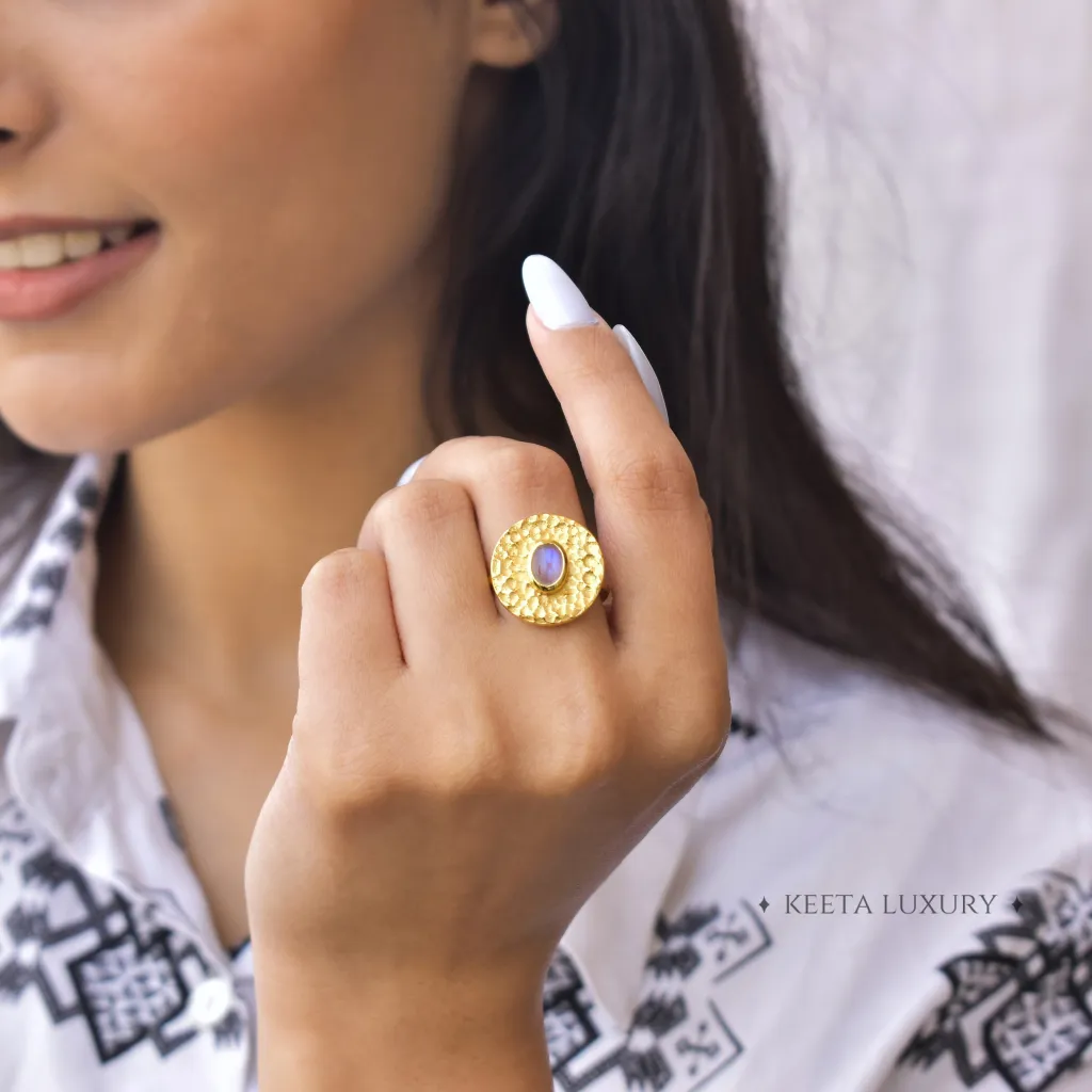 Captivating Hammered - Moonstone Ring