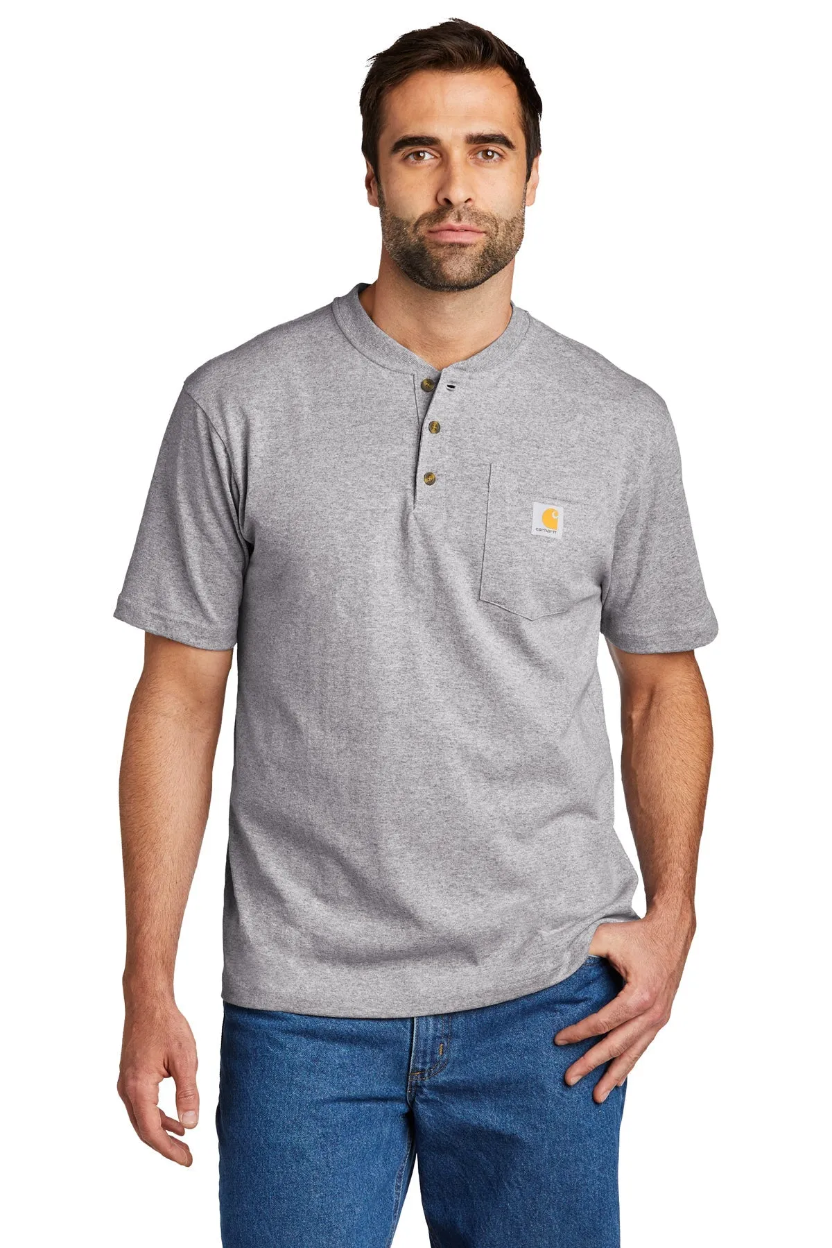 Carhartt Henley Custom T-Shirts, Heather Grey