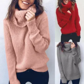 Casual  Sweater Women  LooseTurtleneck spring autumn female Knitted sweater Pullovers long SleeveJumper top