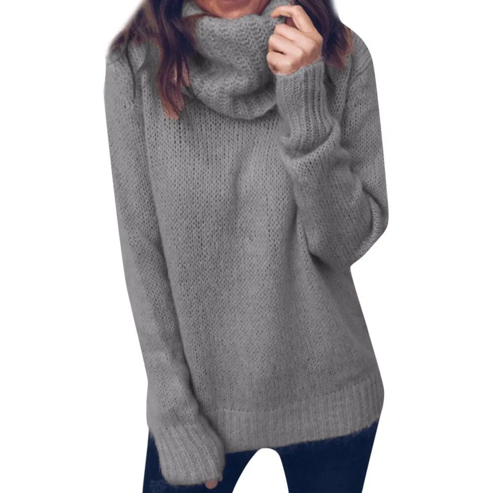 Casual  Sweater Women  LooseTurtleneck spring autumn female Knitted sweater Pullovers long SleeveJumper top